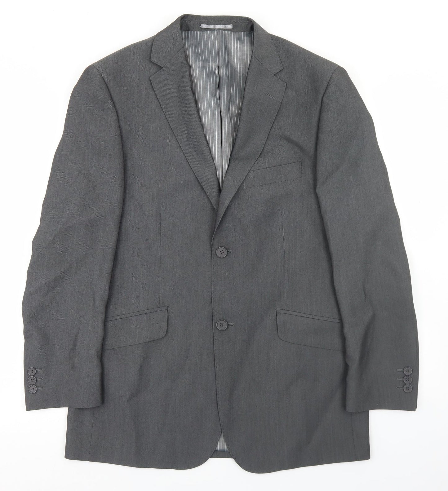 Mens UK Size 38 Preworn Regular Grey Suit Jacket