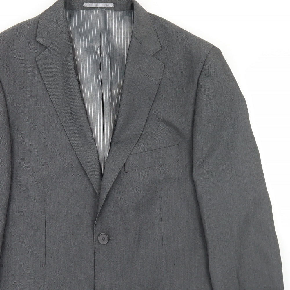 Mens UK Size 38 Preworn Regular Grey Suit Jacket