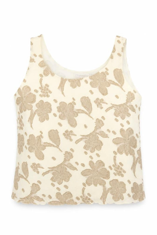 Womens UK Size 12 Chianti Beige Cropped Blouse