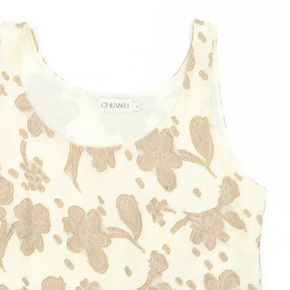 Womens UK Size 12 Chianti Beige Cropped Blouse