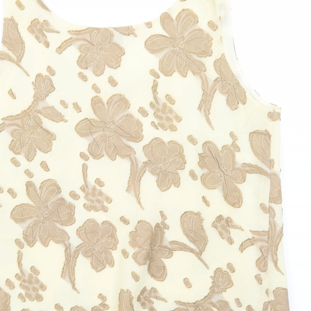 Womens UK Size 12 Chianti Beige Cropped Blouse