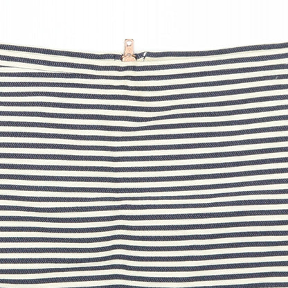 H&M Womens Blue Striped Cotton Straight & Pencil Skirt Size 6   Zip