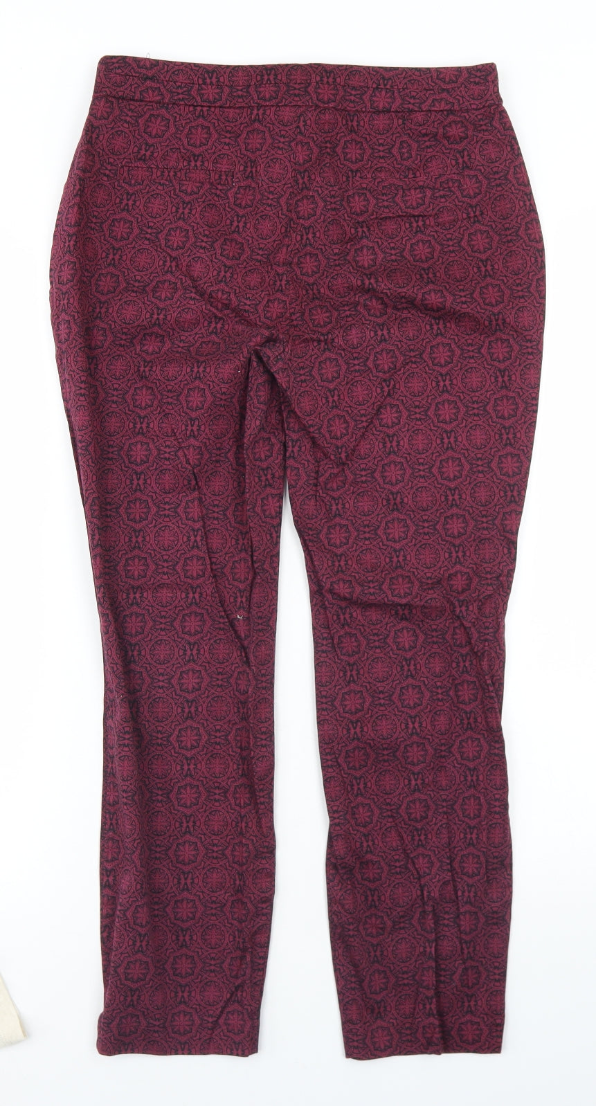 Atmosphere Womens Purple Argyle/Diamond Cotton Dress Pants Trousers Size 8 L24 in Regular Hook & Eye