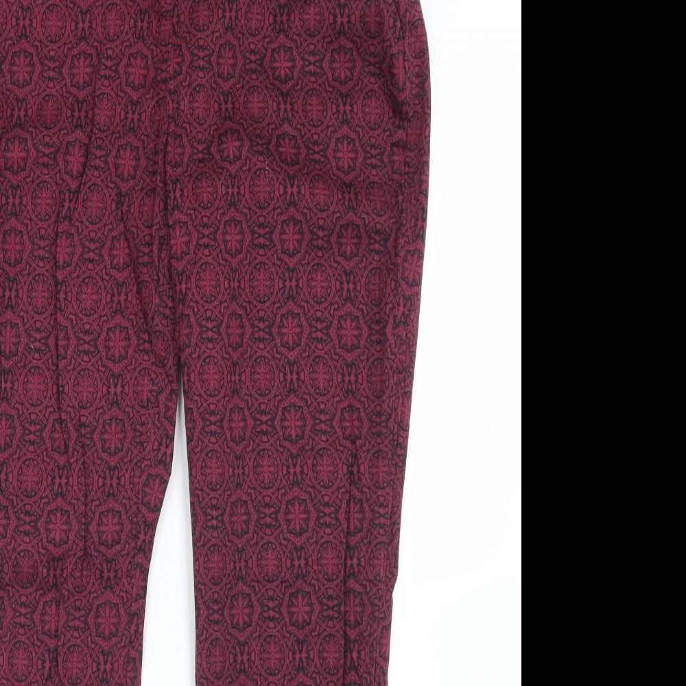 Atmosphere Womens Purple Argyle/Diamond Cotton Dress Pants Trousers Size 8 L24 in Regular Hook & Eye