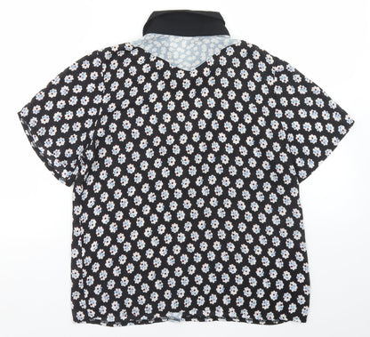 Womens UK Size 8 Fashion Union Black Basic Blouse
