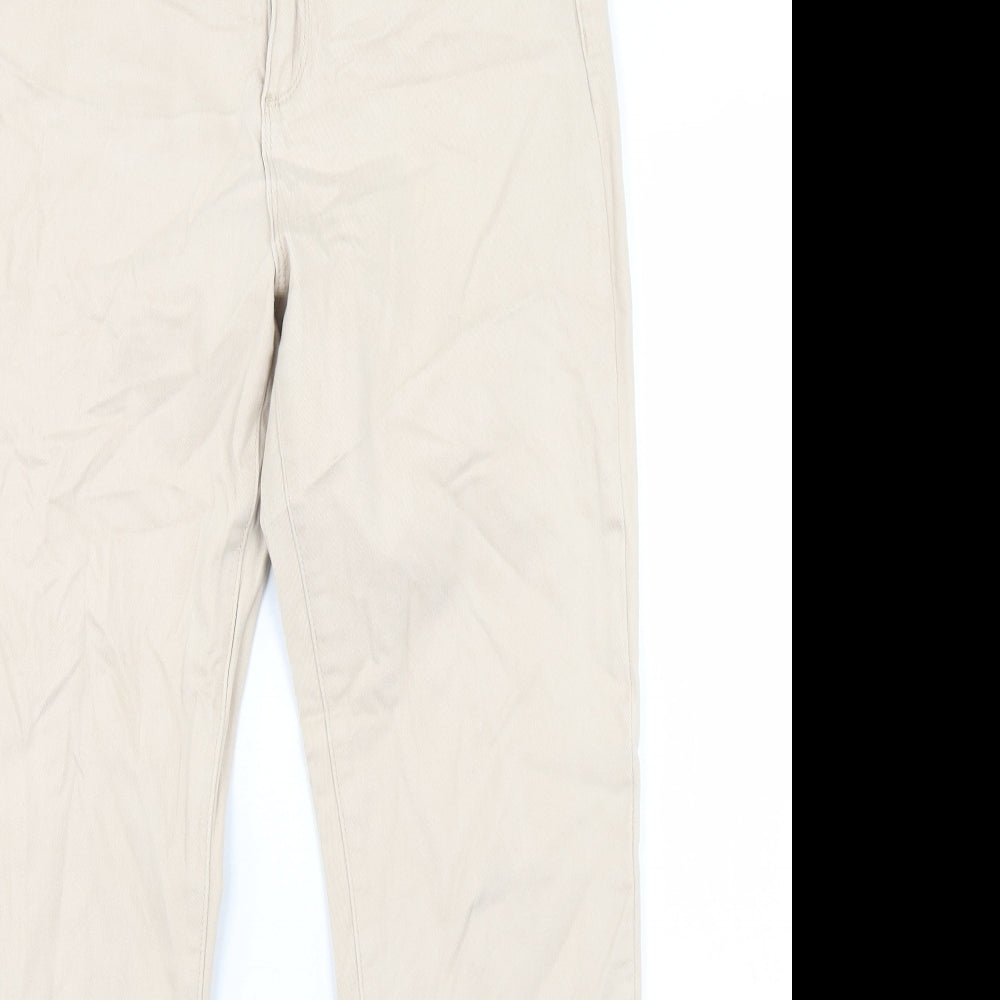 Dunnes Stores Womens Beige  Cotton Skinny Jeans Size 14 L28 in Regular Button