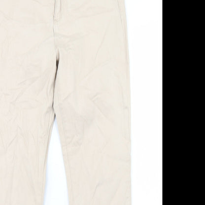 Dunnes Stores Womens Beige  Cotton Skinny Jeans Size 14 L28 in Regular Button