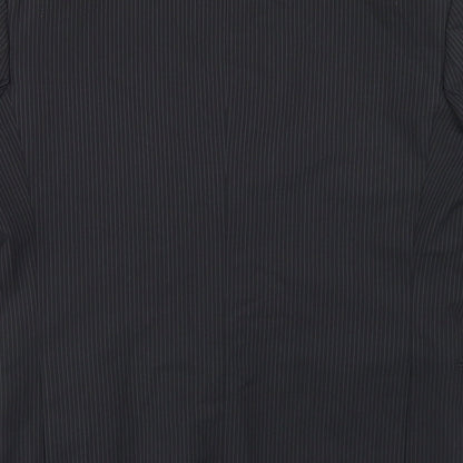 1880 Club Mens Black Striped Polyester Jacket Blazer Size 36