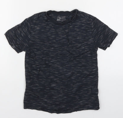 Additional front view of Next boys’ grey cotton basic t-shirt, size 6, years crew neck pullover