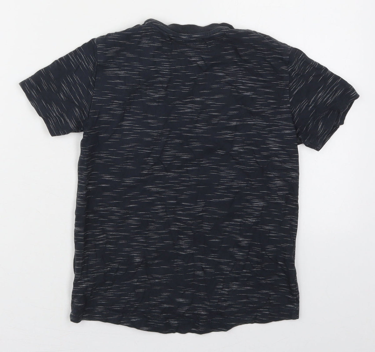 Back view of Next boys’ grey cotton basic t-shirt, size 6, years crew neck pullover