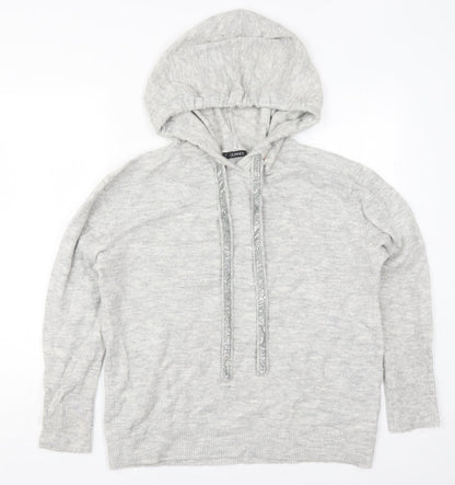 Dunnes Womens Grey  Acrylic Pullover Hoodie Size M  Pullover