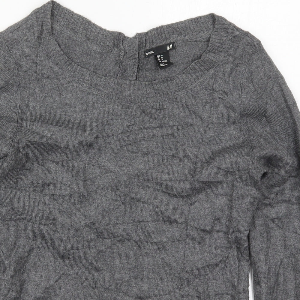 Womens UK Size XS H&M Grey Pullover Jumper