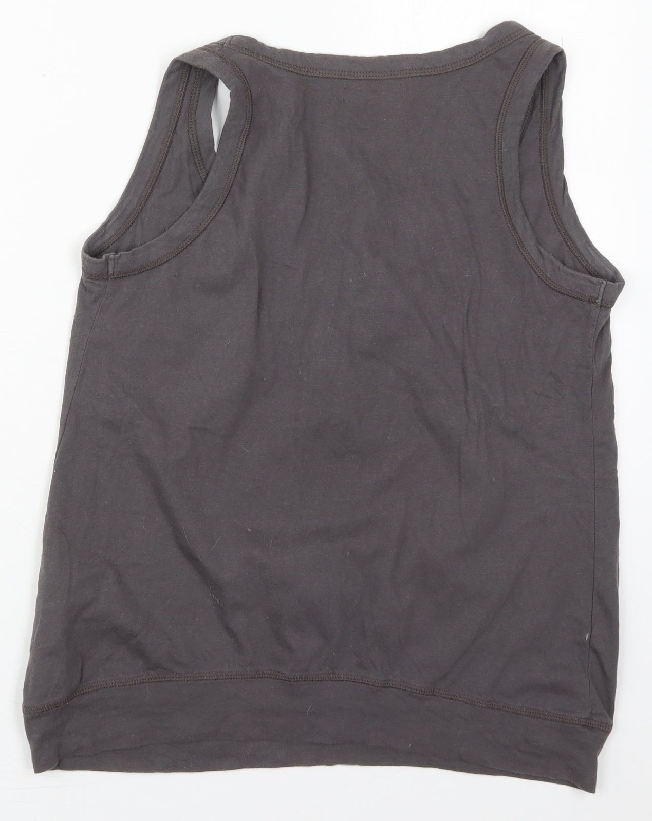 Ethel Austin Womens Grey  Cotton Basic Tank Size 12 Round Neck