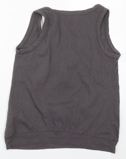 Ethel Austin Womens Grey  Cotton Basic Tank Size 12 Round Neck