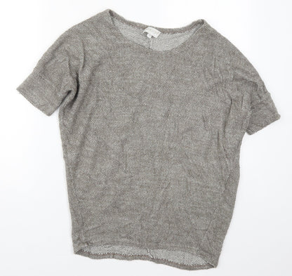 Apricot Womens Grey Round Neck  Acrylic Pullover Jumper Size S