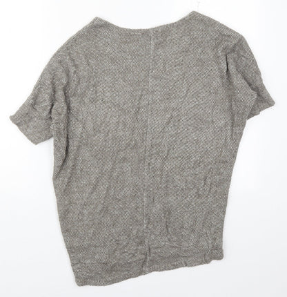 Apricot Womens Grey Round Neck  Acrylic Pullover Jumper Size S