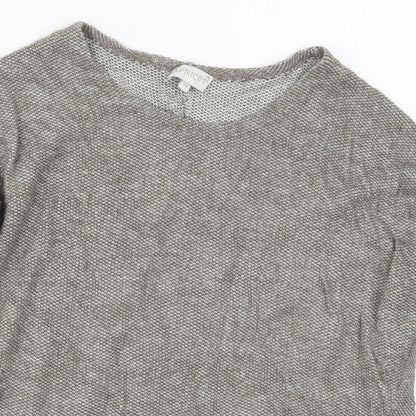 Apricot Womens Grey Round Neck  Acrylic Pullover Jumper Size S