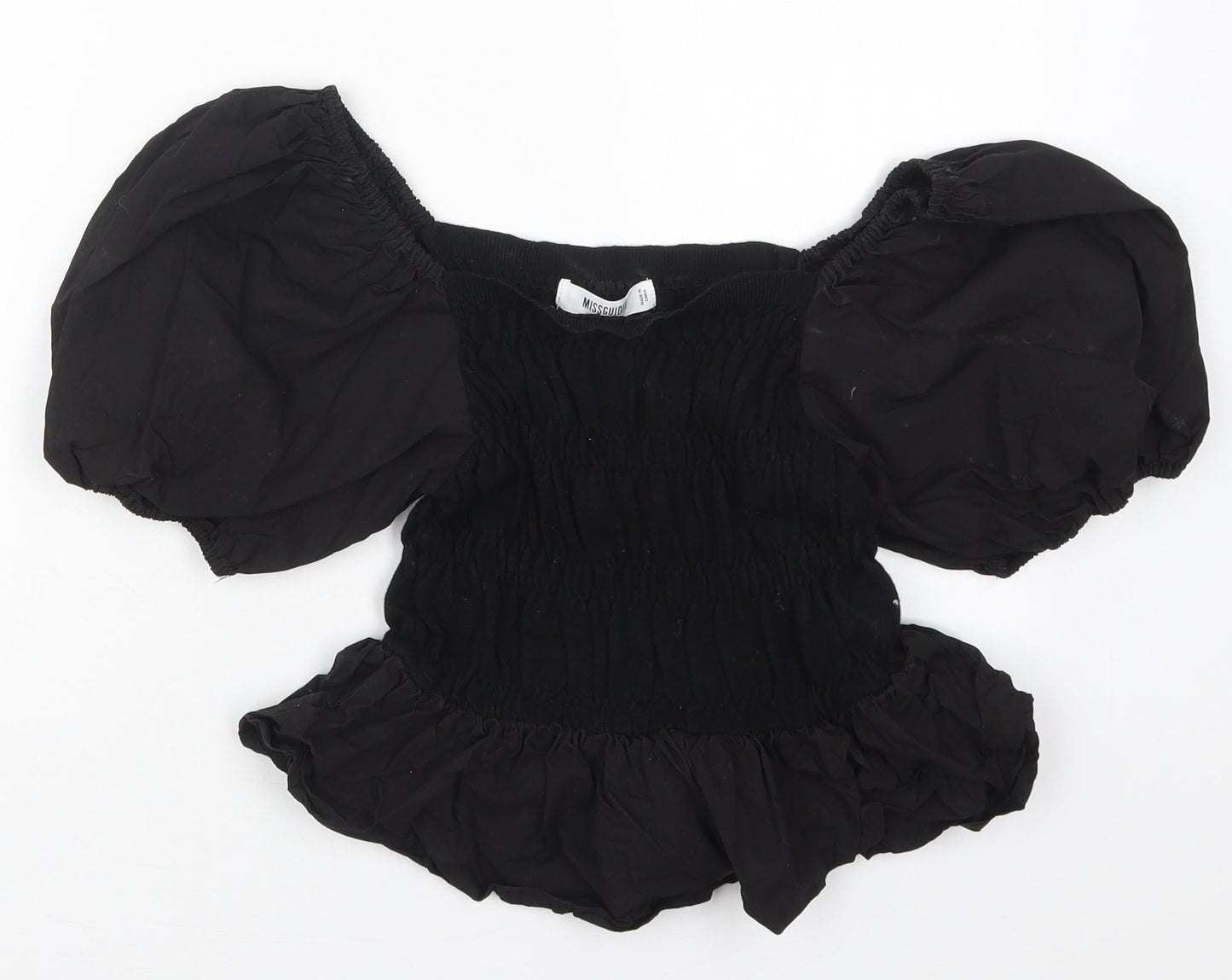 Womens UK Size 10 Missguided Black Basic Blouse