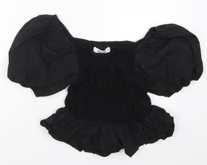 Womens UK Size 10 Missguided Black Basic Blouse