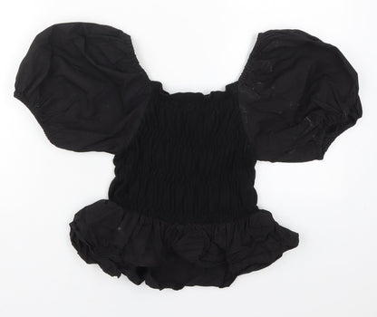 Womens UK Size 10 Missguided Black Basic Blouse
