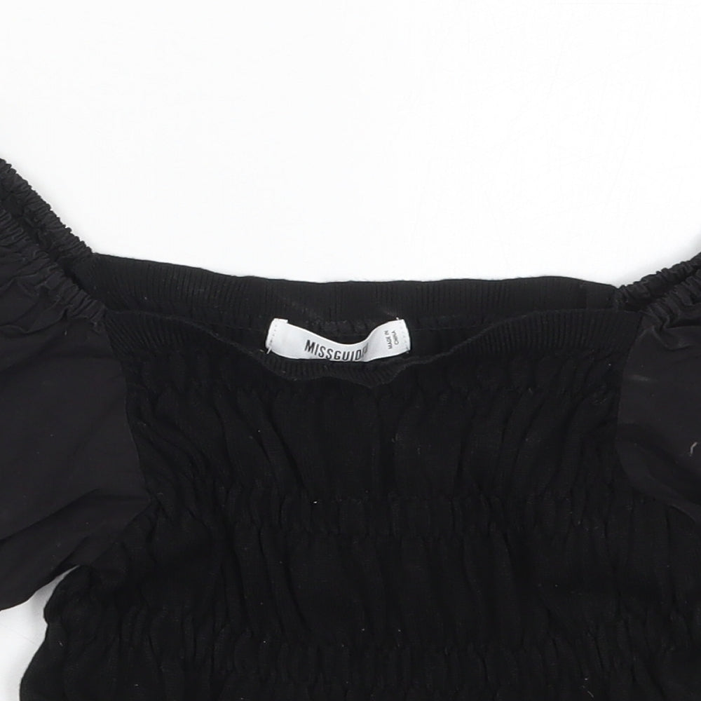 Womens UK Size 10 Missguided Black Basic Blouse