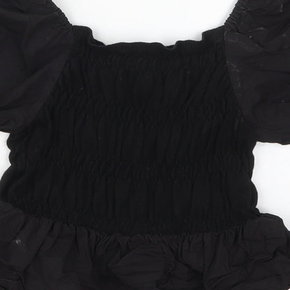 Womens UK Size 10 Missguided Black Basic Blouse