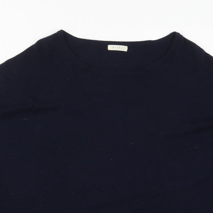 Close-up detail of Kilky women’s blue round neck viscose jumper one size