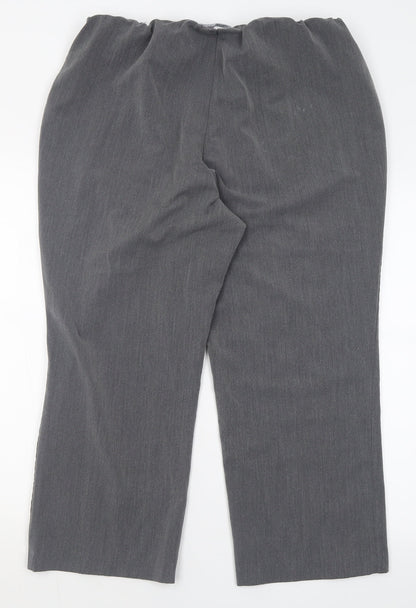 Womens UK Size 18 bonmarch Regular Fit Cropped Grey Trousers