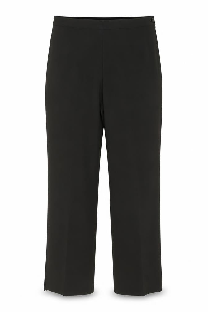 Front view of antonio derrico women’s brown polyester trousers, size UK 12, 32-inch leg regular button