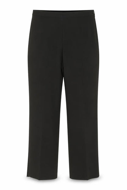 Front view of antonio derrico women’s brown polyester trousers, size UK 12, 32-inch leg regular button