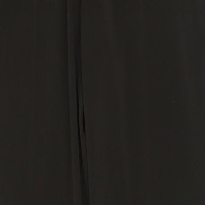 Close-up detail of antonio derrico women’s brown polyester trousers, size UK 12, 32-inch leg regular button