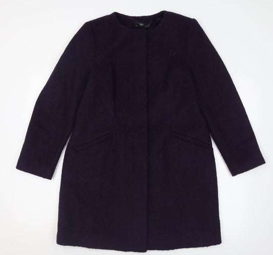 M&Co Womens Purple   Overcoat Coat Size 12  Button