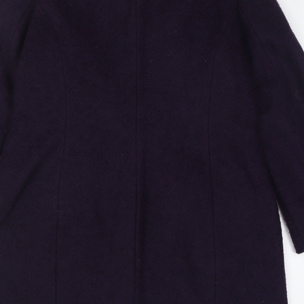 M&Co Womens Purple   Overcoat Coat Size 12  Button
