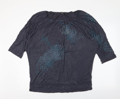 Vanilla Sugar  Womens Grey Floral  Jersey Blouse Size XL Boat Neck