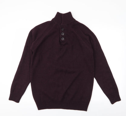 Industrialize Womens Purple High Neck  Acrylic Pullover Jumper Size S