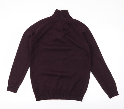 Industrialize Womens Purple High Neck  Acrylic Pullover Jumper Size S
