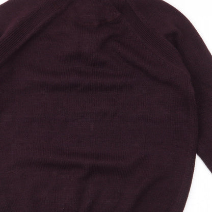 Industrialize Womens Purple High Neck  Acrylic Pullover Jumper Size S