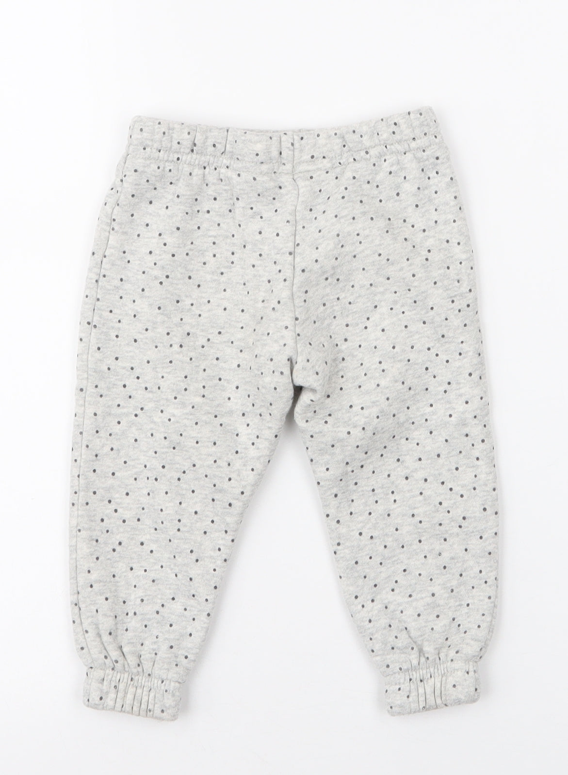 Primark Girls Grey Polka Dot Cotton Jogger Trousers Size 9-12 Months  Pullover