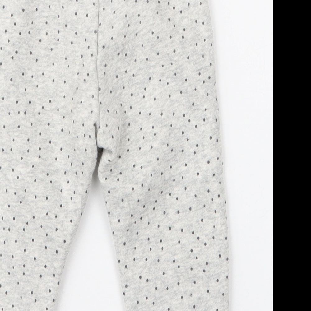 Primark Girls Grey Polka Dot Cotton Jogger Trousers Size 9-12 Months  Pullover