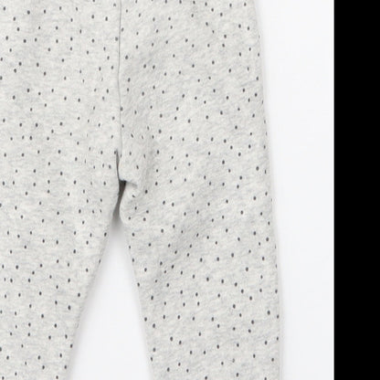 Primark Girls Grey Polka Dot Cotton Jogger Trousers Size 9-12 Months  Pullover