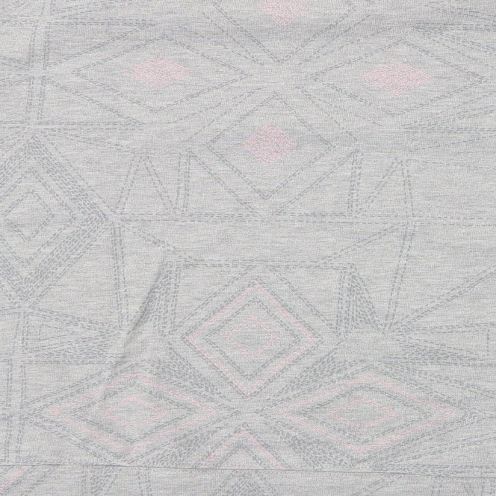 Maison De Nimes Womens Grey Geometric Cotton Pullover Sweatshirt Size 14  Pullover
