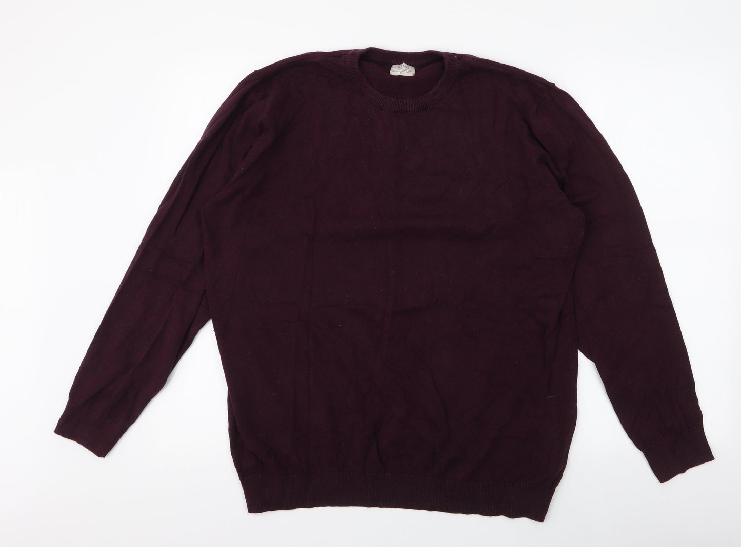 Matalan Mens Purple Round Neck  Cotton Pullover Jumper Size XL