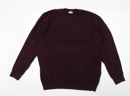 Matalan Mens Purple Round Neck  Cotton Pullover Jumper Size XL