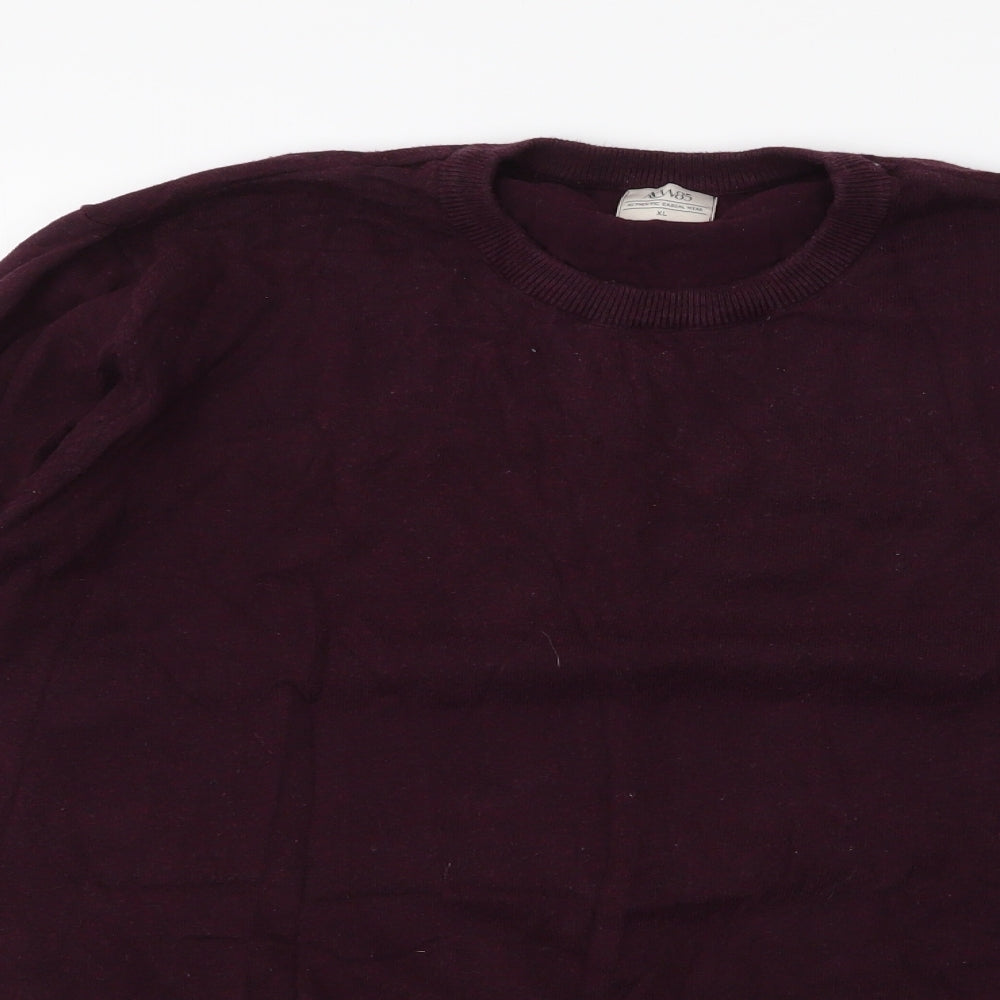 Matalan Mens Purple Round Neck  Cotton Pullover Jumper Size XL