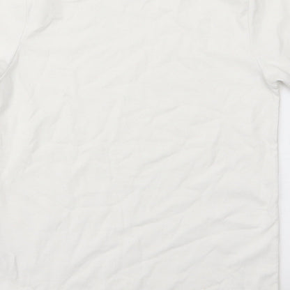 River Island  Boys White  Cotton Jersey T-Shirt Size 5-6 Years Round Neck Pullover