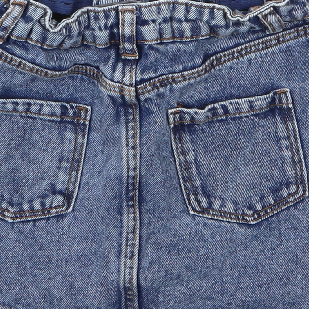 Denim & Co. Girls Blue  100% Cotton A-Line Skirt Size 5-6 Years  Regular Zip