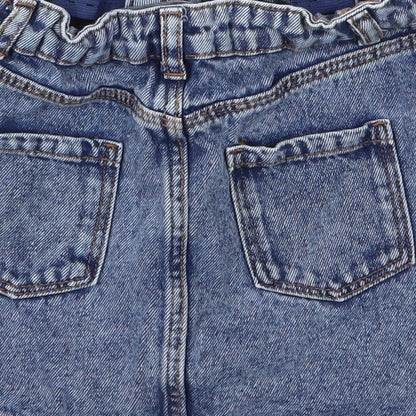 Denim & Co. Girls Blue  100% Cotton A-Line Skirt Size 5-6 Years  Regular Zip