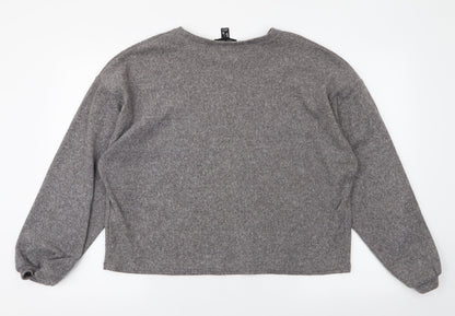 Womens UK Size L New Look Grey Pullover Jumper