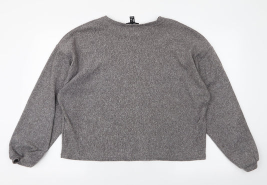 Womens UK Size L New Look Grey Pullover Jumper
