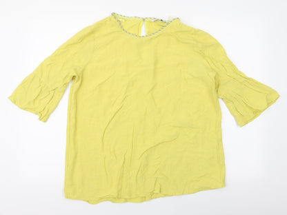 NEXT Womens Green  Viscose Basic Blouse Size 18 Round Neck